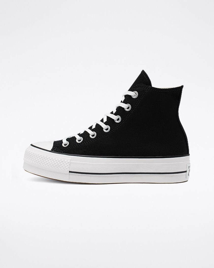 Topanky Na Platforme Converse Chuck Taylor All Star Lift Platene Vysoke Damske Čierne Biele | SK SFDC112